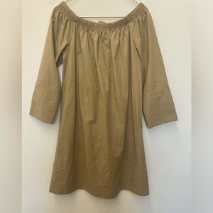 MARELLA Off Shoulder Future Cotton Bell Sleeve Beige Dress Size 6